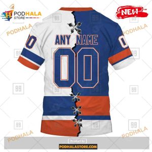 Custom NHL New York Islanders Mix Color Jersey 2023 Shirt Hoodie 3D 4
