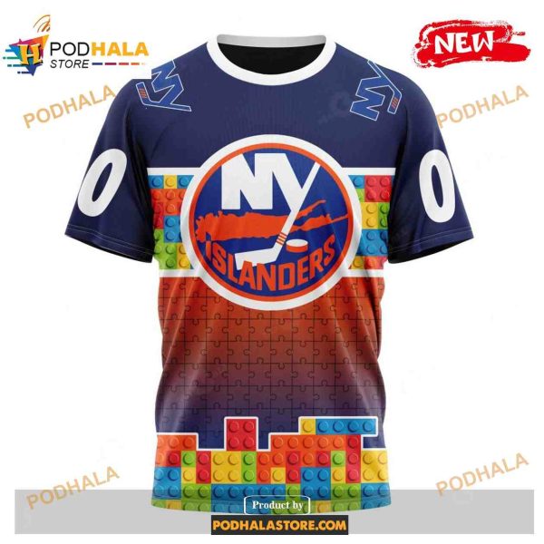 Custom NHL New York Islanders Puzzle Game Gradients Full Color Shirt Hoodie 3D