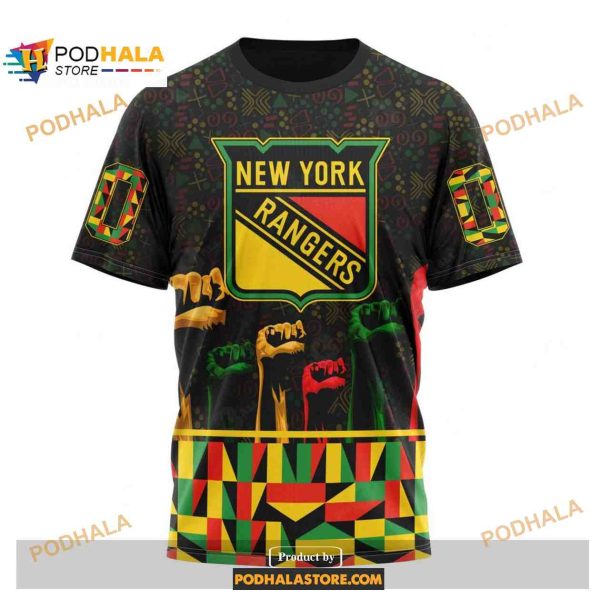 Custom NHL New York Rangers Celebrate Black History Month Shirt Hoodie 3D