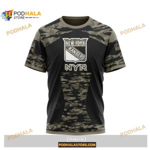 Custom NHL New York Rangers Color Military Members Kits V5 Shirt Hoodie 3D 3