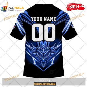 Custom NHL New York Rangers Dragon Design Shirt Hoodie 3D 4