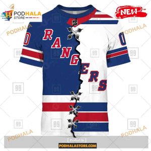 Custom NHL New York Rangers Mix Color Jersey 2023 Shirt Hoodie 3D 2