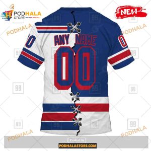 Custom NHL New York Rangers Mix Color Jersey 2023 Shirt Hoodie 3D 4
