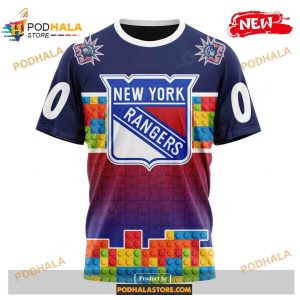 Custom NHL New York Rangers Puzzle Game Gradients Full Color Shirt Hoodie 3D 3