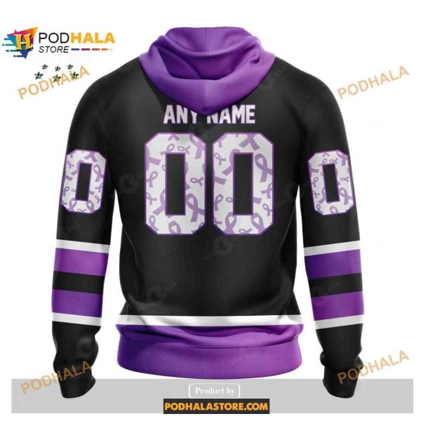 Custom NHL Ottawa Senators Black Hockey Fights Cancer Shirt Hoodie 3D