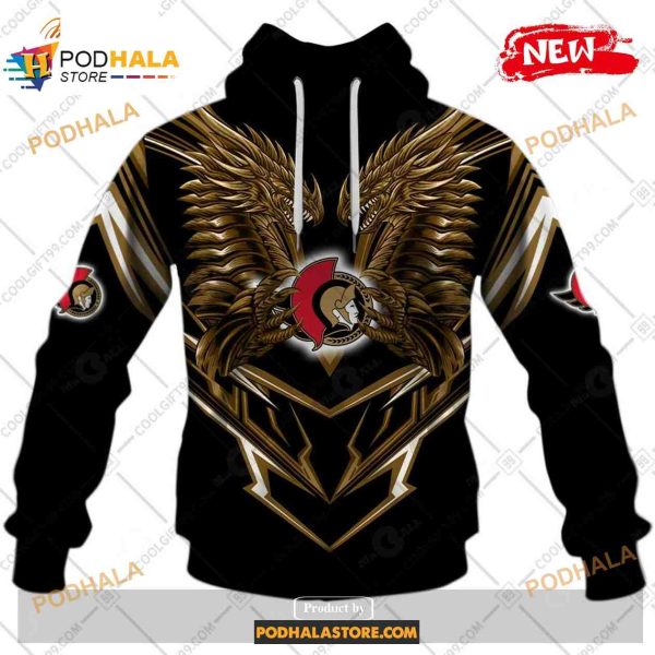 Custom NHL Ottawa Senators Dragon Design Shirt Hoodie 3D
