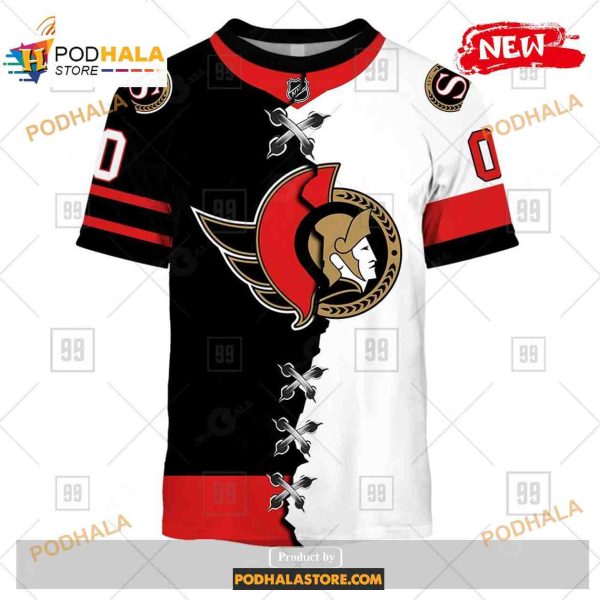 Custom NHL Ottawa Senators Mix Color Jersey 2023 Shirt Hoodie 3D