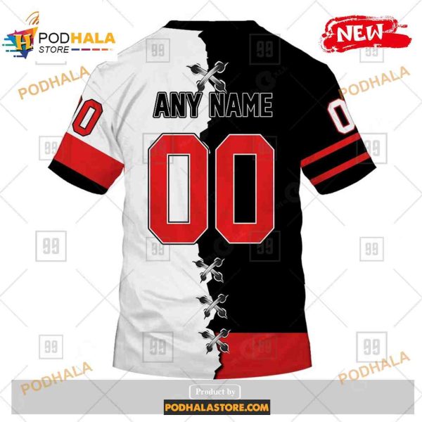 Custom NHL Ottawa Senators Mix Color Jersey 2023 Shirt Hoodie 3D