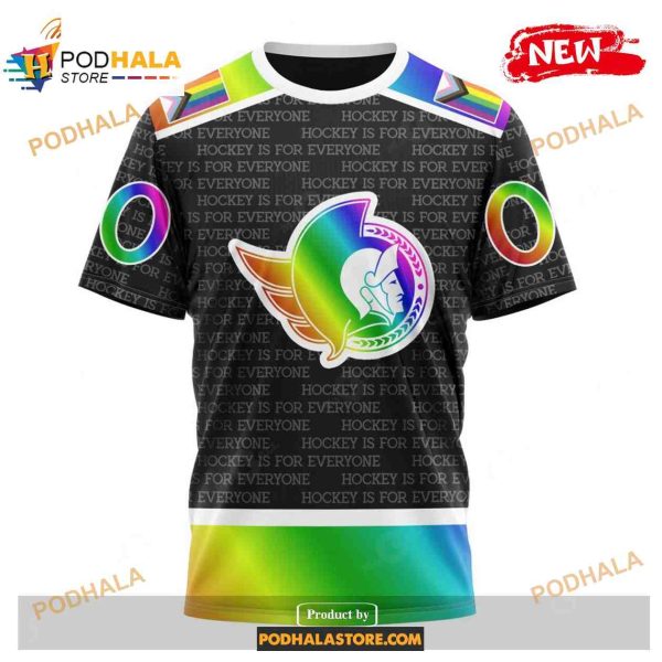 Custom NHL Ottawa Senators Pride Gradient Color Design Hockey Shirt Hoodie 3D