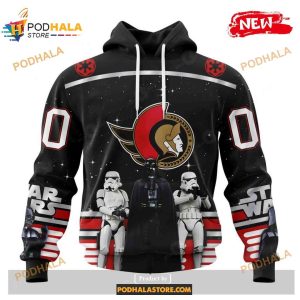 Custom NHL Ottawa Senators Star Wars Black Design Shirt Hoodie 3D 1