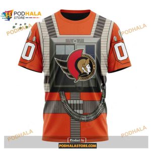 Custom NHL Ottawa Senators Star Wars Rebel Pilot Design Shirt Hoodie 3D 3