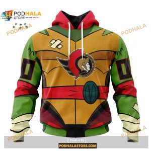 Custom NHL Ottawa Senators Teenage Mutant Ninja Turtles Design Shirt Hoodie 3D 1