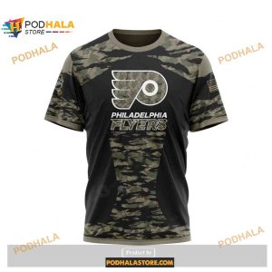 Custom NHL Philadelphia Flyers Color Military Members Kits V5 Shirt Hoodie 3D 3