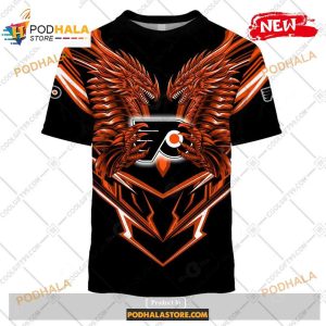 Custom NHL Philadelphia Flyers Dragon Design Shirt Hoodie 3D 2