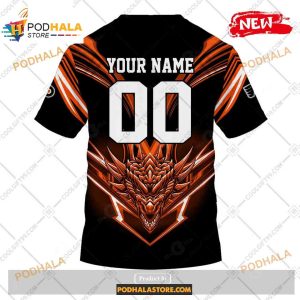 Custom NHL Philadelphia Flyers Dragon Design Shirt Hoodie 3D 4