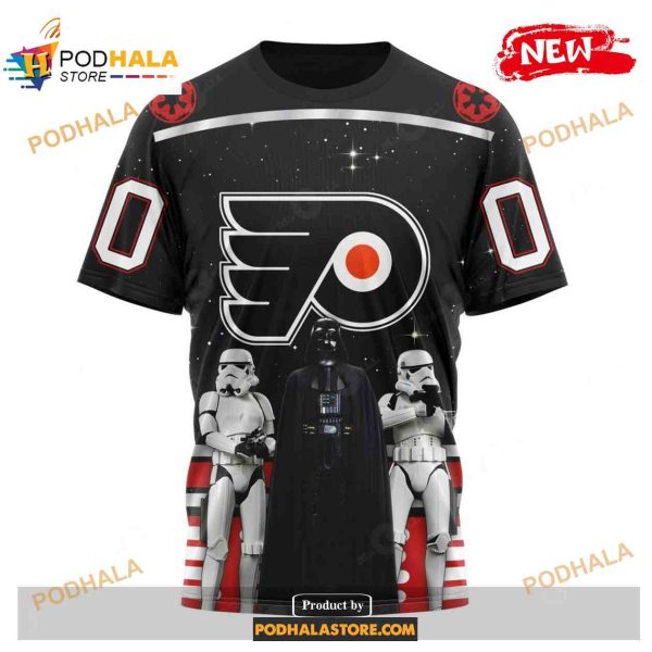 Custom NHL Philadelphia Flyers Star Wars Black Design Shirt Hoodie 3D