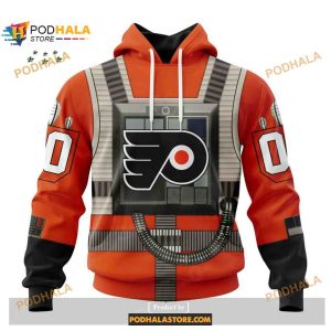 Custom NHL Philadelphia Flyers Star Wars Rebel Pilot Design Shirt Hoodie 3D 1