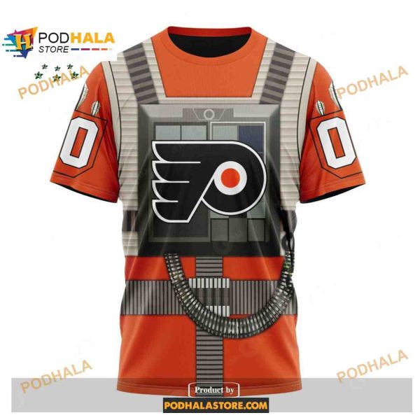 Custom NHL Philadelphia Flyers Star Wars Rebel Pilot Design Shirt Hoodie 3D