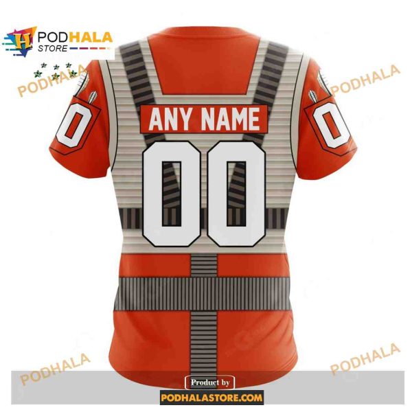 Custom NHL Philadelphia Flyers Star Wars Rebel Pilot Design Shirt Hoodie 3D