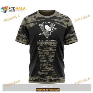 Custom NHL Pittsburgh Penguins Color Military Members Kits V5 Shirt Hoodie 3D 3