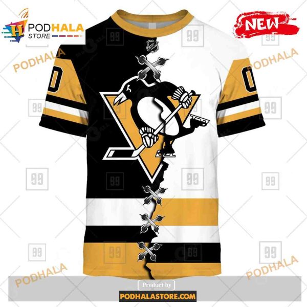 Custom NHL Pittsburgh Penguins Mix Color Jersey 2023 Shirt Hoodie 3D