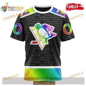 Custom NHL Pittsburgh Penguins Pride Gradient Color Design Hockey Shirt Hoodie 3D 3