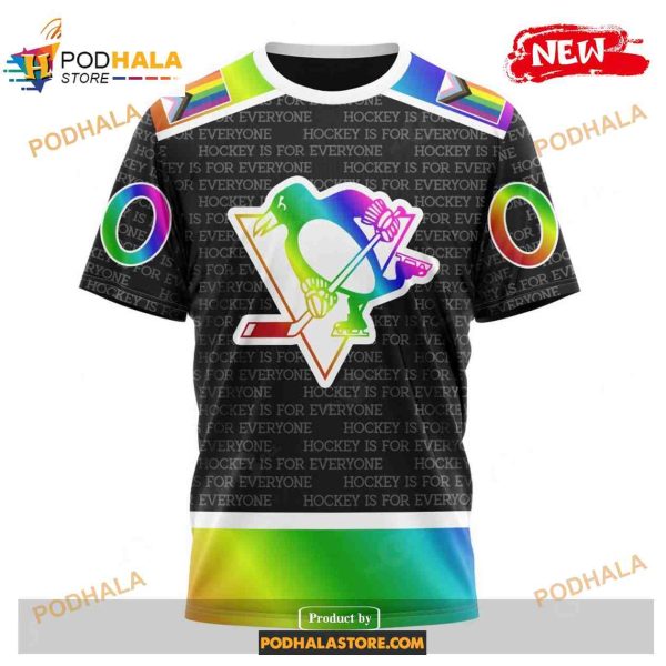 Custom NHL Pittsburgh Penguins Pride Gradient Color Design Hockey Shirt Hoodie 3D