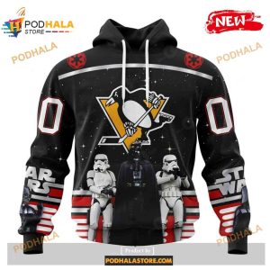 Custom NHL Pittsburgh Penguins Star Wars Black Design Shirt Hoodie 3D 1