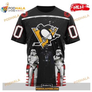 Custom NHL Pittsburgh Penguins Star Wars Black Design Shirt Hoodie 3D 3