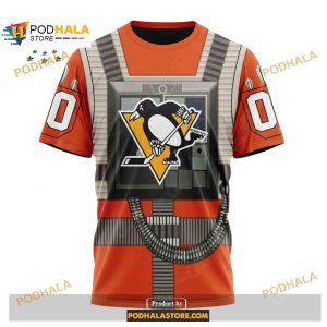 Custom NHL Pittsburgh Penguins Star Wars Rebel Pilot Design Shirt Hoodie 3D 3