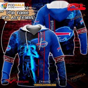 Custom Name Buffalo Bills Universe Light Design NFL Hoodie 3D