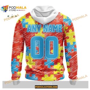 Custom Name Cleveland Browns Autism Puzzle Game Stripes Design Shirt NFL Hoodie 3D 2
