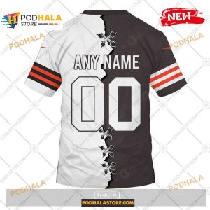Custom Name Cleveland Browns Mix Jersey Design Shirt NFL Hoodie 3D 4