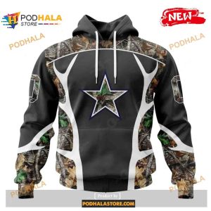 Custom Name Dallas Cowboys Camo Hunting Black Design Shirt NFL Hoodie 3D 1
