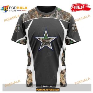 Custom Name Dallas Cowboys Camo Hunting Black Design Shirt NFL Hoodie 3D 3