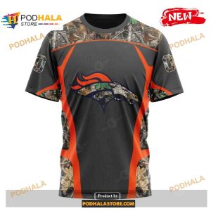 Custom Name Denver Broncos Camo Hunting Black Design Shirt NFL Hoodie 3D 3