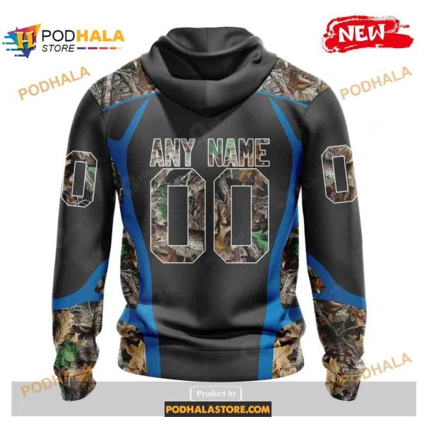 Custom Name Detroit Lions Camo Hunting Black Design Shirt NFL Hoodie 3D