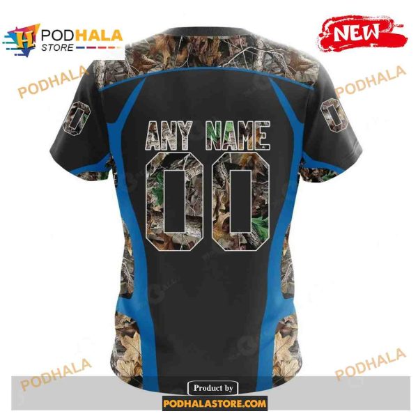 Custom Name Detroit Lions Camo Hunting Black Design Shirt NFL Hoodie 3D
