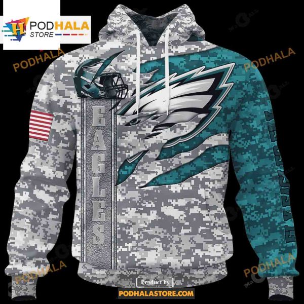 Custom Name Eagles Camo US Shirt NFL Hoodie 3D LIMITED EDITION