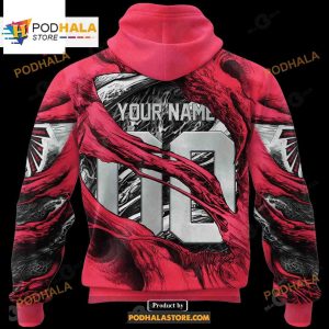 Custom Name Falcons Demon Eyes Shirt NFL Hoodie 3D LIMITED EDITION 2