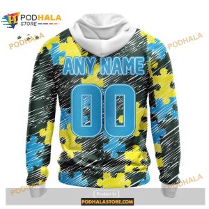 Custom Name Green Bay Packers Autism Puzzle Game Stripes Design Shirt NFL Hoodie 3D 2
