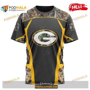 Custom Name Green Bay Packers Camo Hunting Black Design Shirt NFL Hoodie 3D 3