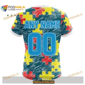Custom Name Jacksonville Jaguars Autism Puzzle Game Stripes Design Shirt NFL Hoodie 3D 4