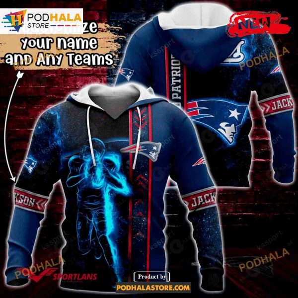 Custom Name New England Patriots Universe Light Design Shirt NFL Hoodie 3D