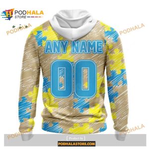 Custom New Orleans Saints Special Autism Puzzle Game Stripes Design NFL Hoodie 3D 2