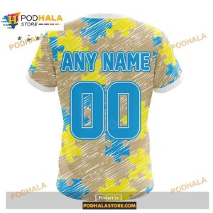 Custom New Orleans Saints Special Autism Puzzle Game Stripes Design NFL Hoodie 3D 4