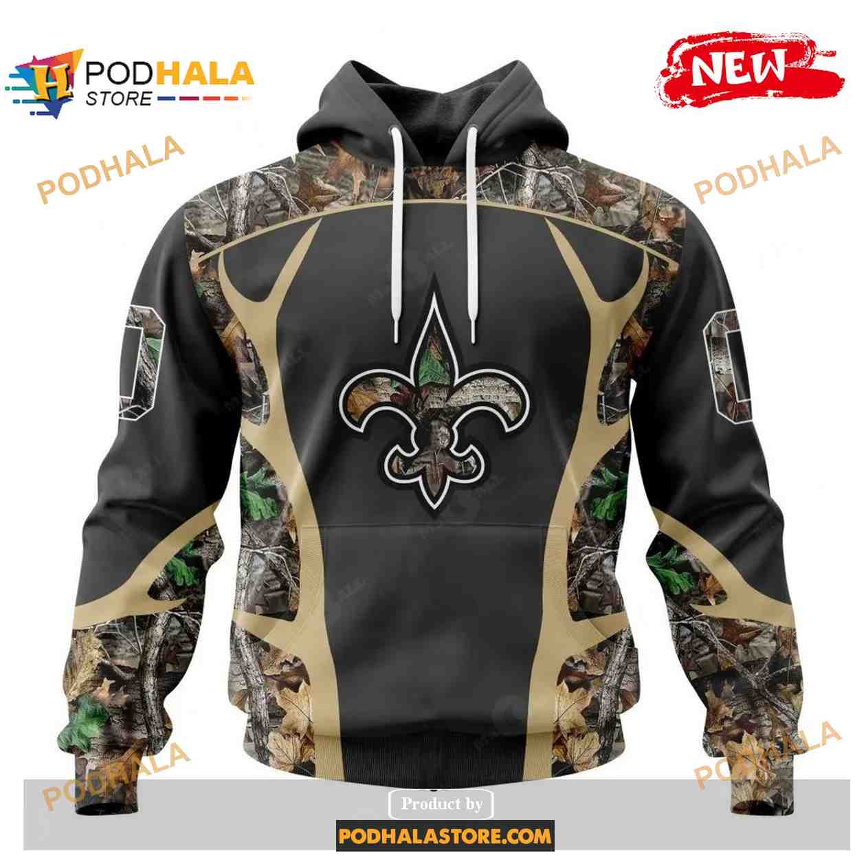 NFL New Orleans Saints Girls' Fleece Hooded Sweatshirt - XL