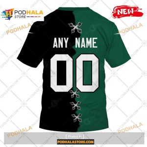 Custom New York Jets Mix Jersey Special Design NFL Hoodie 3D 4