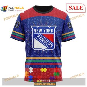 Custom New York Rangers Fearless Aganst Autism Nhl Shirt Hoodie 3d 3