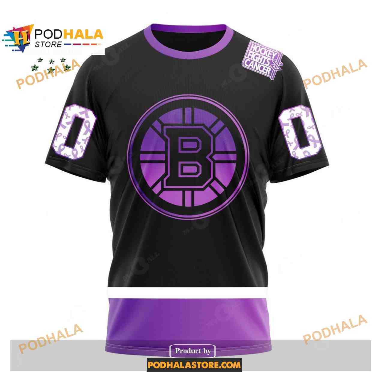 NHL Boston Bruins Custom Name Number Hockey Fight Cancer Jersey
